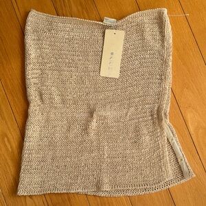 Neutral Beige Knit Mini Skirt - Elegant Tube Style